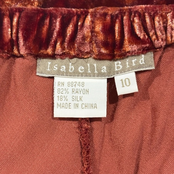 Isabella Bird Burgundy Crushed Velvet Boho Maxi Women’s Size 10 - Picture 5 of 6